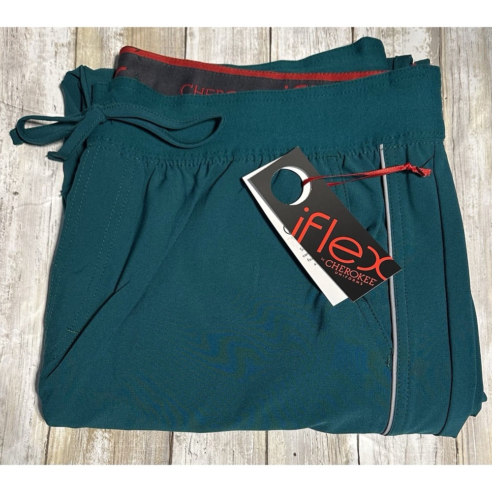 NWT Cherokee iflex Men's Tapered Leg Cargo Scrub Pants XL Tall. Hunter Green